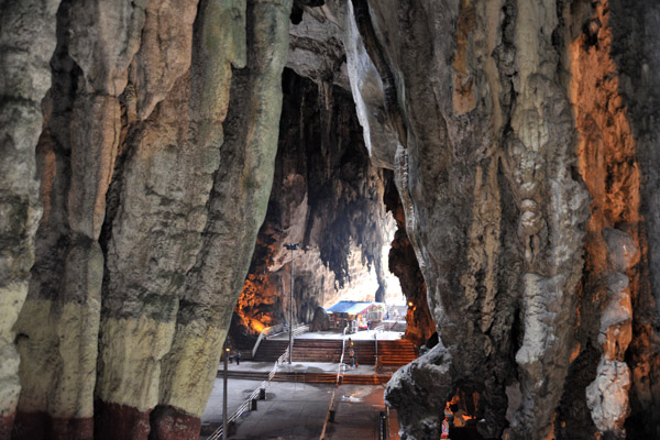 Main cave from the rear grotto, Batu Caves