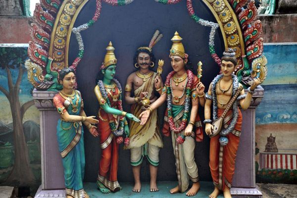 Statue group on the gate at the bottom of the main staircase