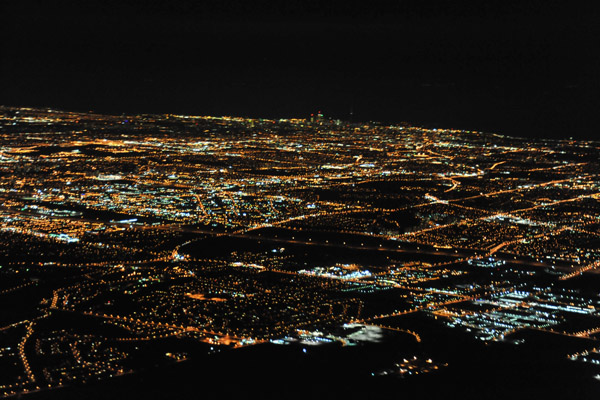 Night aerial of Toronto, Ontario, Canada