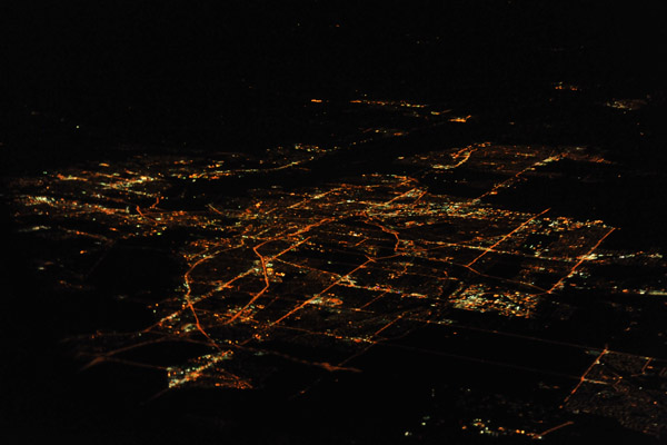 Night aerial of Ottawa, Ontario, the capital of Canada