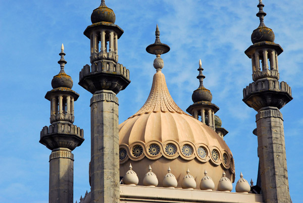 John Nash incorporated many Islamic architectural features into the 1815-1822 redesign of the Royal Pavilion in Brihgton