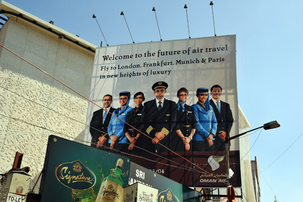 Advertisement for Oman Air's services to Europe