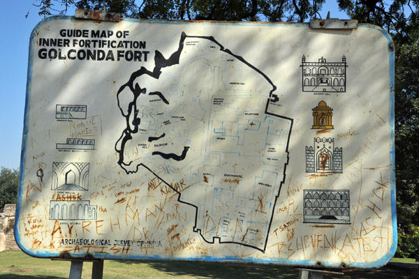 Map of the Inner Fortifications, Golconda Fort