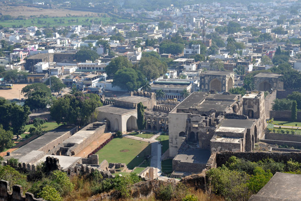 Looking down towards the Balahisar Gate, Golconda Fort