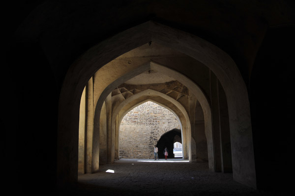 Inside the massive Palace Ruins, Golconda Fort