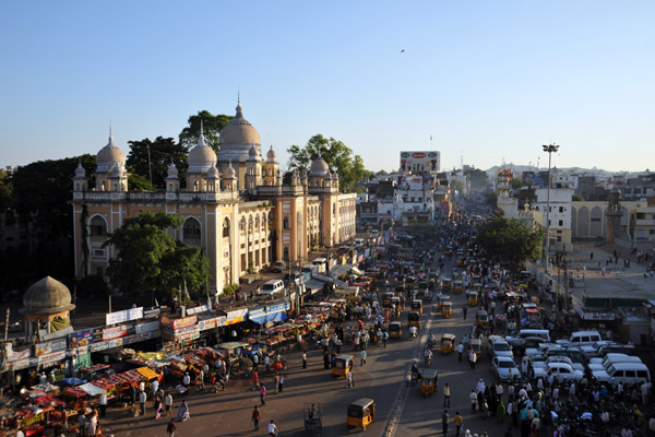 View south from the Charminar to the Unani Hospital