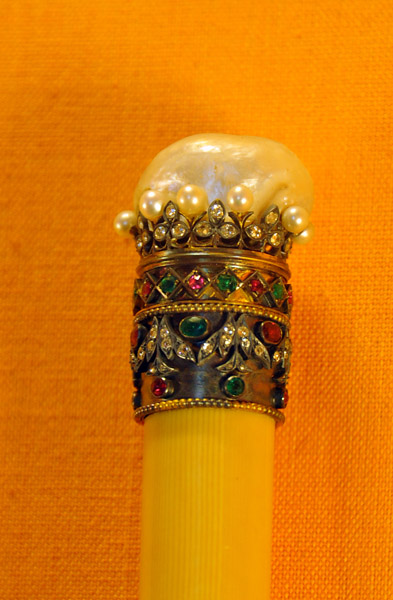 Amber walking stick with Basra pearl on top