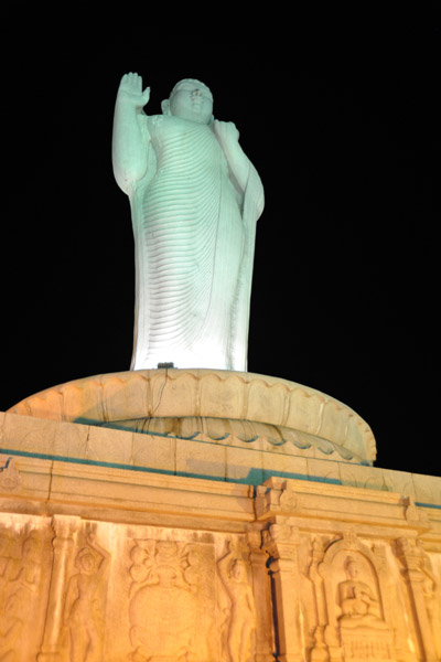 Colossal Buddha at night, Hyderabad