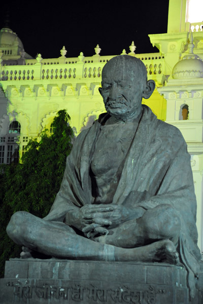 Mahatma Gandhi statue in front of the A.P. State Assembly