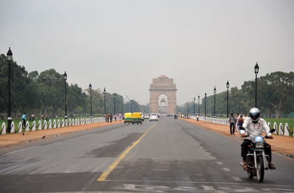 Rajpath - the 3 km ceremonial boulevard between the Presidential Palace and the India Gate