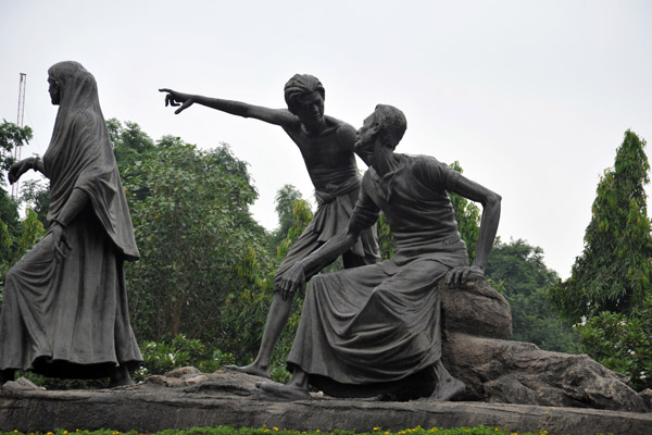 Gyarah Murti - some of the 11 figures in the Salt March Monument