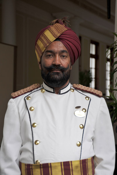 Turbaned doorman at The Imperial, New Delhi