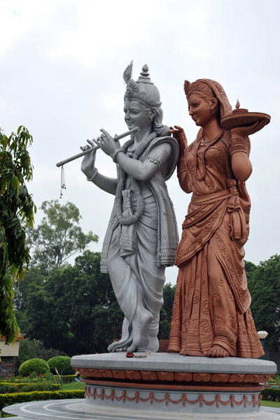 Krishna with his flute and Radha, his consort