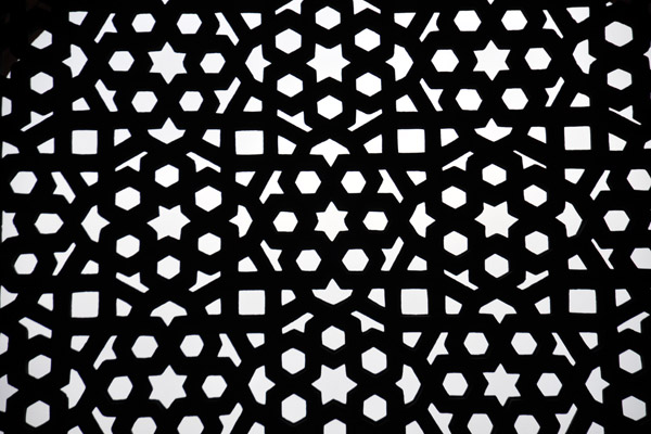 Detail of a marble lattice screen at the Tomb of Humayun