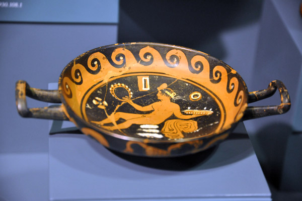 Stemless Cup with reclining youth, late 4th C. BC