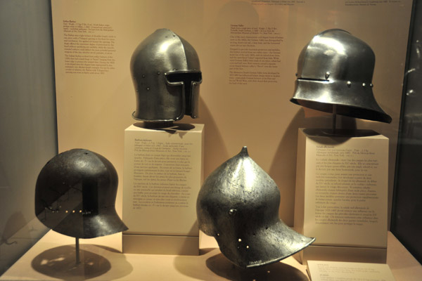 German and Italian helmets, 1400s