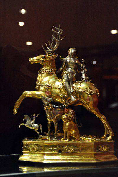 Diana on a Stag, Augsburg ca 1600 by Matthias Walbaum