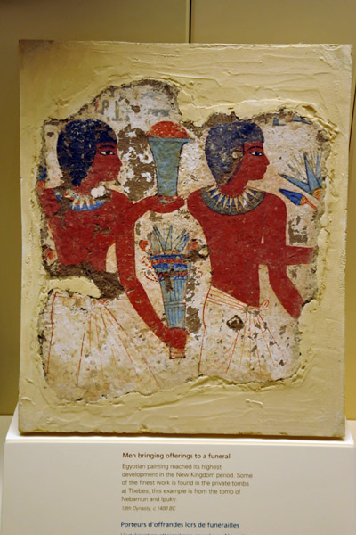 Men bringing offerings to a funeral, 18th Dynasty ca 1400 BC