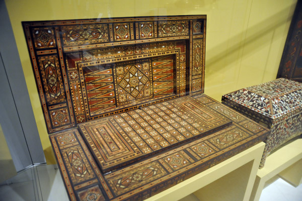 19th C. Egyptian or Syrian backgammon set