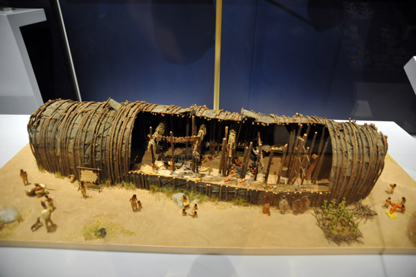 Model of an Iroquoian longhouse