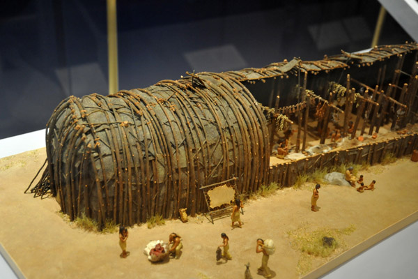 Model of an Iroquoian longhouse