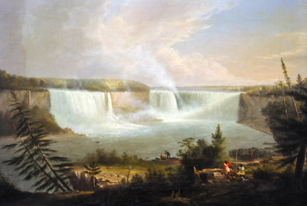 Niagara Falls with Trappers, James Wilson Carmichae 1837