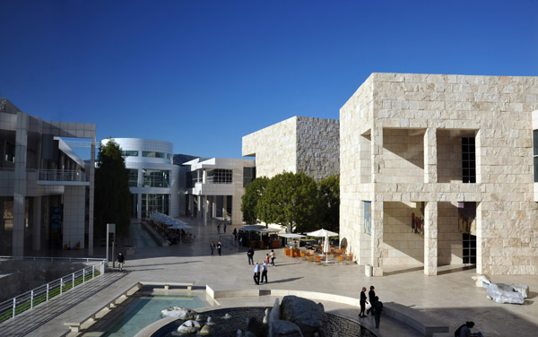 The J. Paul Getty Museum from the South Pavilion
