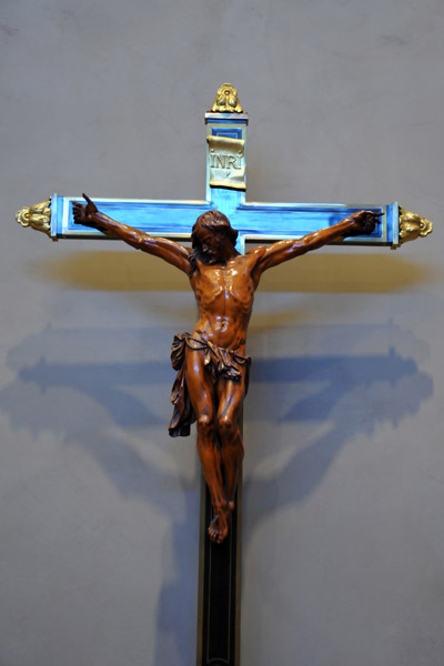 Crucifix with Flemish boxwood body ca 1700 on a French cross ca 1760