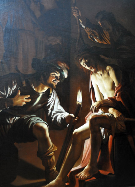 Christ Crowned with Thorns, Gerrit van Honthorst ca 1620 (style of Caravaggio)