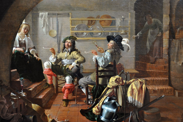 Interior with Soldiers and Women, Jacob Duck ca 1650