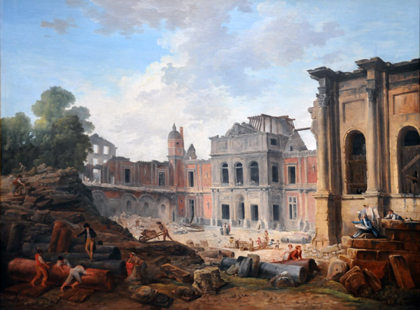 Demolition of the Chateau of Meudon, Hubert Robert, 1806