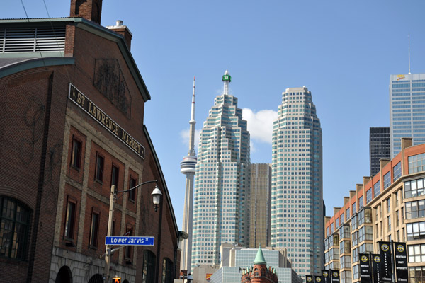 St. Lawrence Market with downtown Toronto