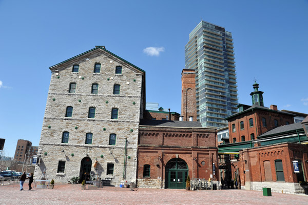 The redeveloped Distillery District has no chain stores or restaurants