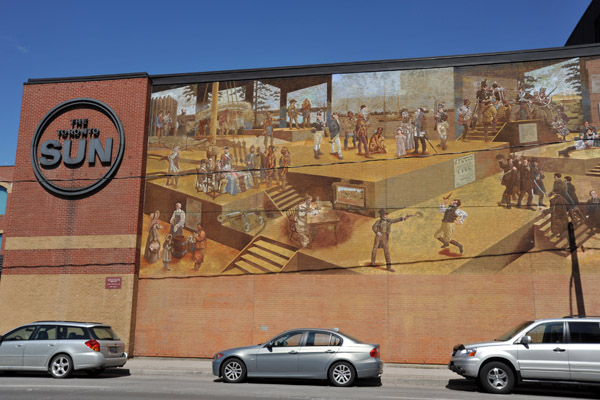Toronto Sun Building with the Toronto History Mural