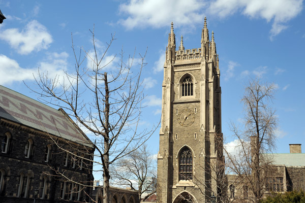 The Soldiers' Tower commemorates members of the University of Toronto who served in WWI and WWII