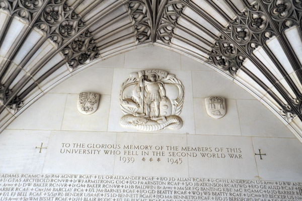 To the Glorious Memory of Members of this University who fell in the Second World War