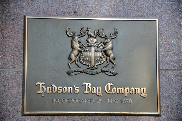 Hudson's Bay Company, Incorporated 1670 - Toronto