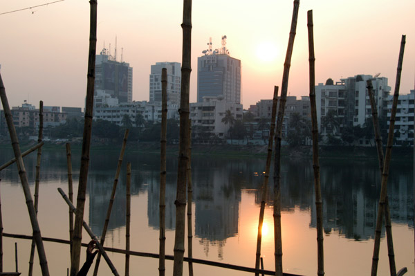 Gulshan Lake at sunset, Dhaka