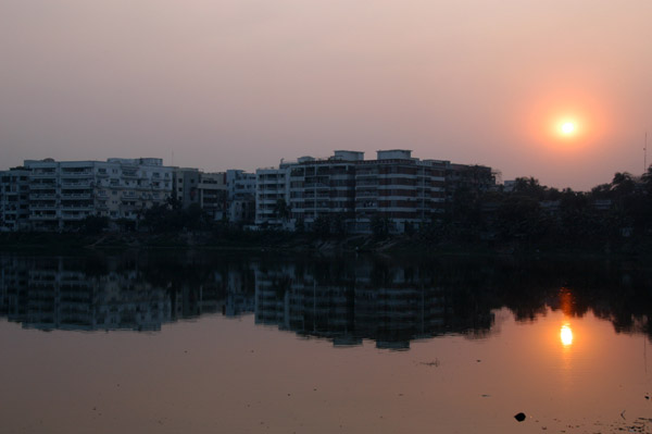 Gulshan Lake at sunset, Dhaka