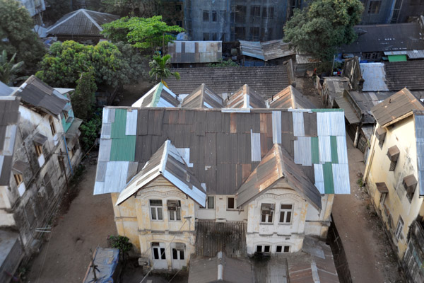 Rooftop view of an interesting house next to Park Royal Hotel, Yaw Min Gyi St, Yangon