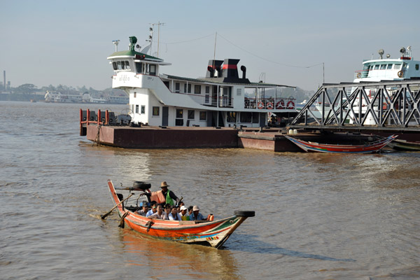 Sampan used to ferry locals across the Yangon River to Dala Riverfront