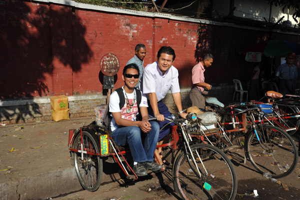 Side-car style tricycle rickshaw, Yangon
