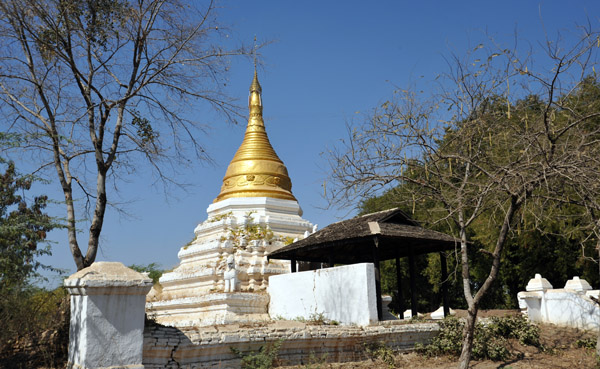 It seems that the ancient stupa ruins are being restored here