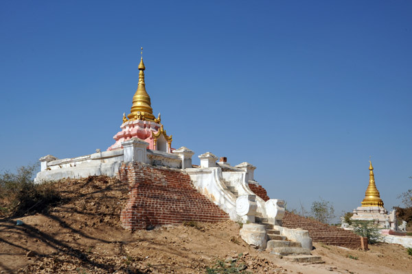 The landscape around Tada-U near Mandalay International Airport is scattered with old temples, many of which have been restored
