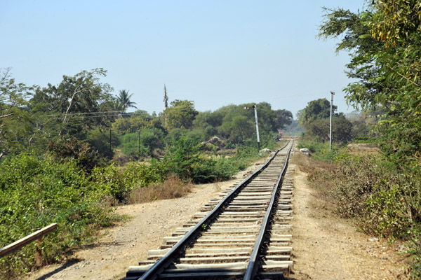 Railroad passing south of Tada-U, Myanmar