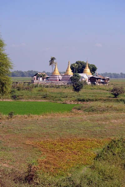 Three-Stupa pagoda near the Inwa Bridge