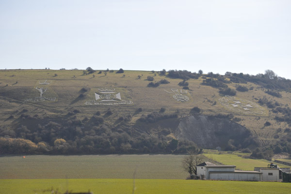 The Fovant Badges are on a hill between Salisbury and Shaftesbury 