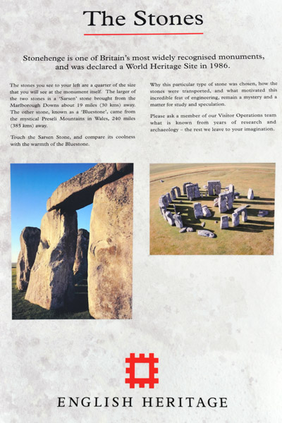 Stonehenge information board