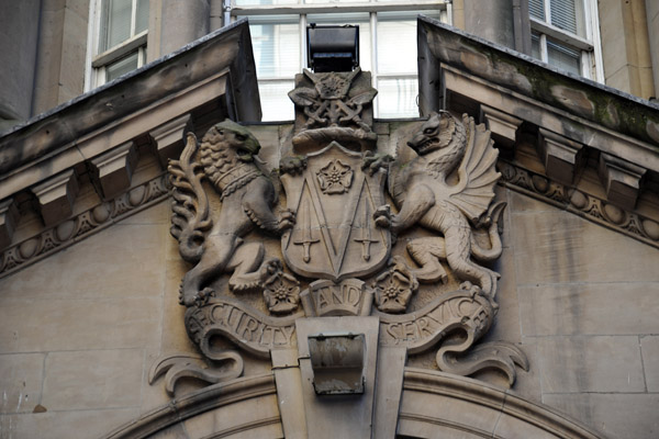 Security and Service Coat of Arms with 2 dragons, Bennetts Hill & Waterloo