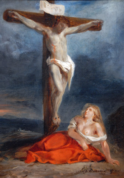 St. Mary Magdalen at the Foot of the Cross, 1829, Eugne Delacroix (1798-1863)